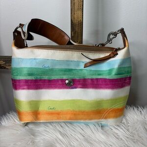 Coach Hampton Watercolor Stripe Shoulder Bag F11677